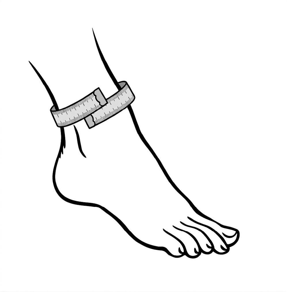 Ankle circumference measurement guide